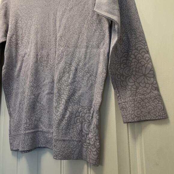 Fresh Produce Women’s 3/4 Sleeve Floral Print‎ V-Neck Pullover Shirt Size S Gray - Picture 4 of 5